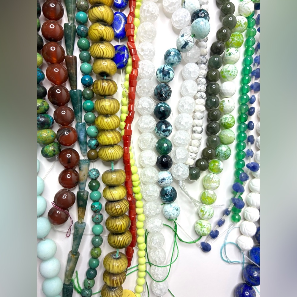 Multicolor Bead Strand Lot - Assorted Gemstone & … - image 8